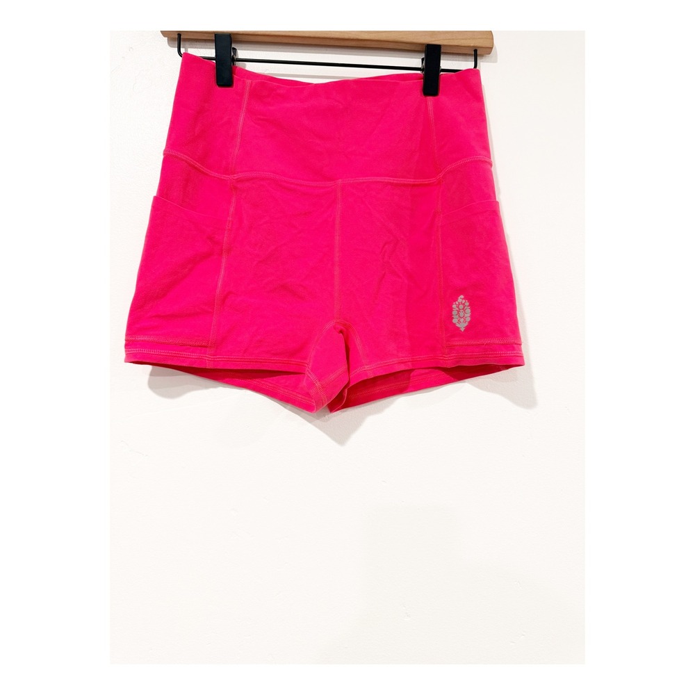 Free People FP Movement Good Karma High Rise Running Shorts Hot Pink Womens M